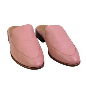 Madewell PINK GENUINE LEATHER LOW HEEL ALMOND TOE SANDALS MULES SHOES Sz 9.5